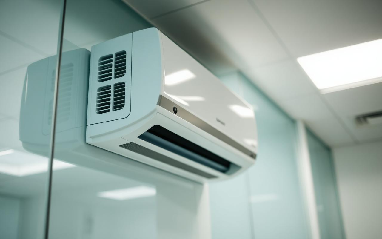 Unidade interna split em ambiente corporativo